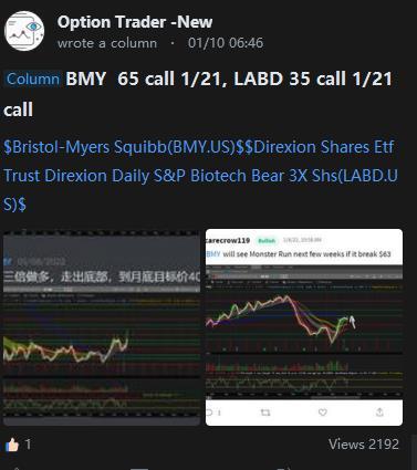 BMY - 高位でのレンジ相場は引き続き買いの展望です。LABD - 底値を継続的に突破しており、同様に数日後にレンジ相場を行った後に再度上昇する見通しです