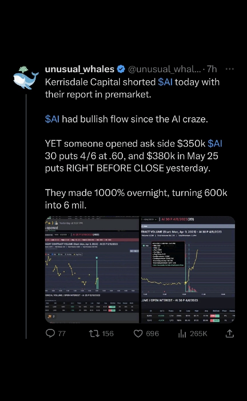 Kerrisdale 釋出報告，對人工智能進行空頭交易。