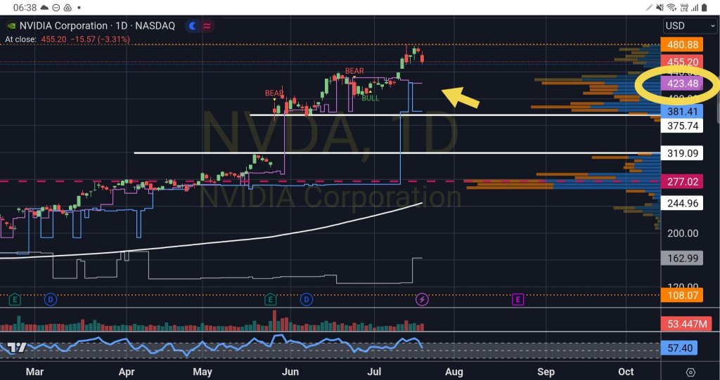 NVDA - Next support line is Purple Line