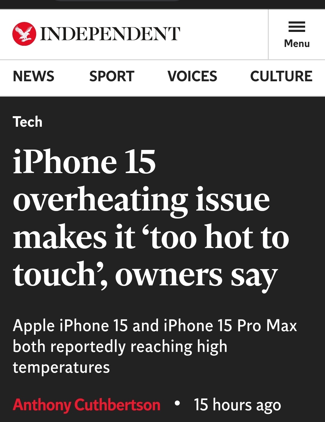 Iphone 15 發燒過熱... 是否會召回手機？