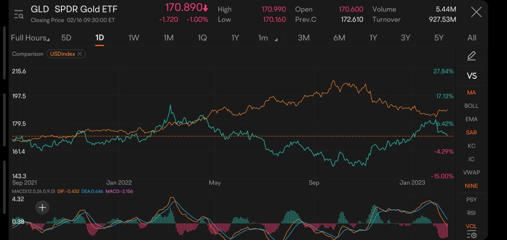 幸運於 2 月開始將黃金添加到我的投資組合中，以抵禦美元