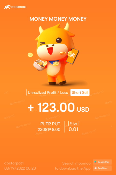 Bullet missed, reload and fired again. Let me get that 300 share at $8