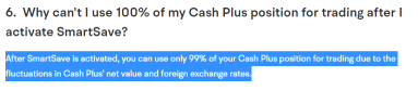 Option traders' cash is as good as Stock traders' cash. Please help us to improve Cash Plus and SmartSave for all traders