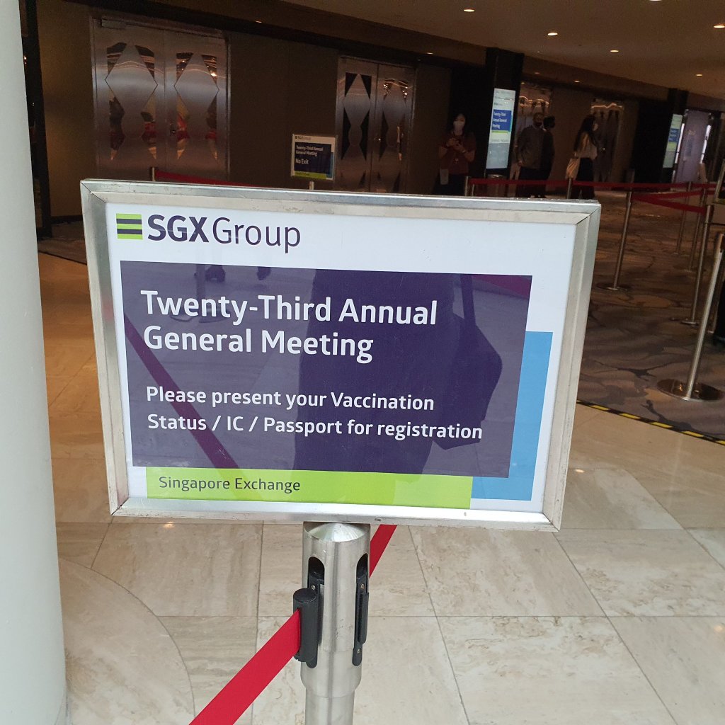 [SGX AGM rating] My first physical AGM ever... no buffet served 🤣🤣