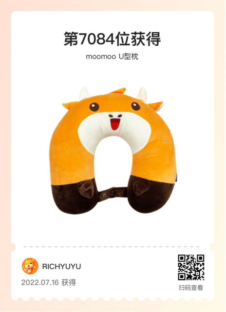 Yay ✌️ redeem points for Moo-moo U-shaped pillows