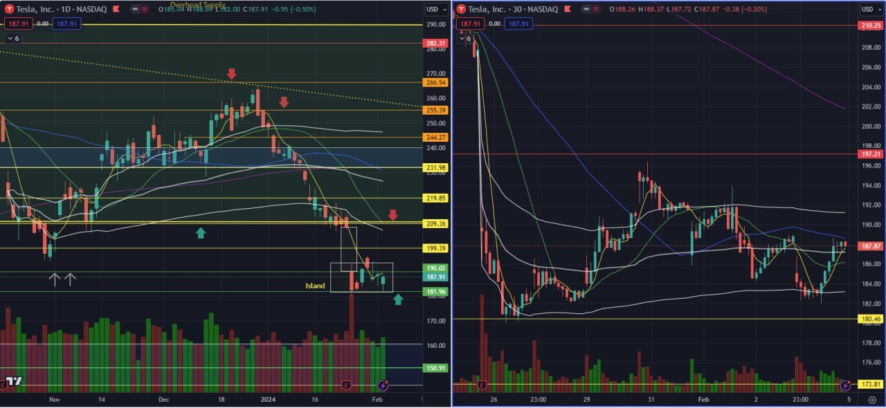 TSLA-在需要做的事情就像泥漿一樣清晰！非常適合波動交易者！