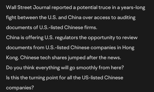 China tech stocks gain as talk progress to avoid US delisting