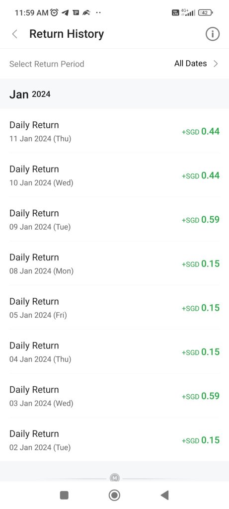 Negative return. I will withdraw out to deposit to mari invest. better than this