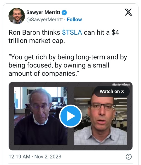 Elon Musk Backs Ron Baron's Vision Of $4 Trillion Market Cap For Tesla