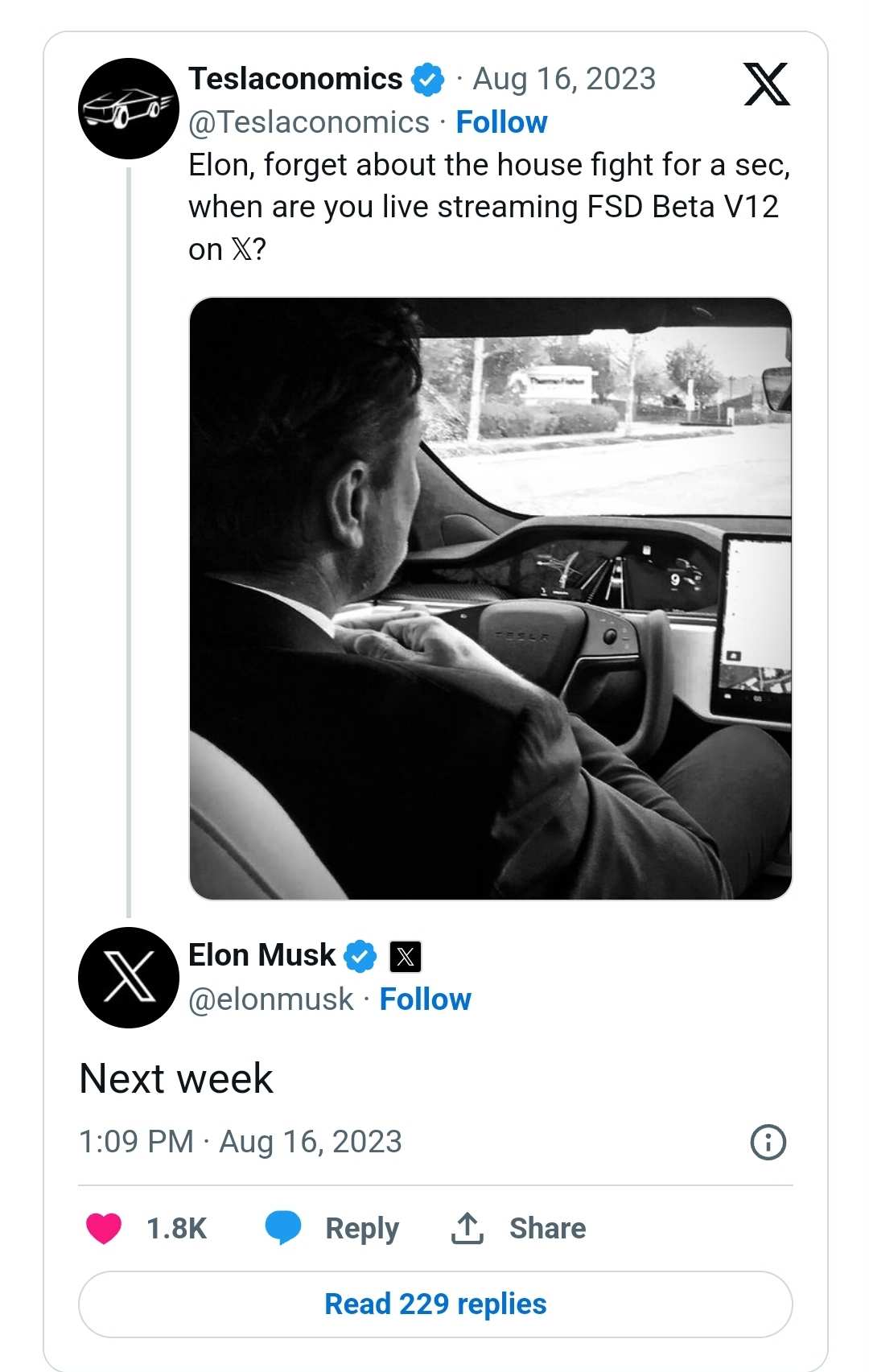 Elon Musk live stream FSD V12 next week, a first look at end... - moomoo  Community