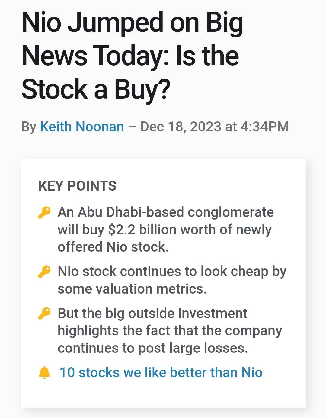 Despite a big pop today, Nio stock is still down roughly 87%... - moomoo  Community