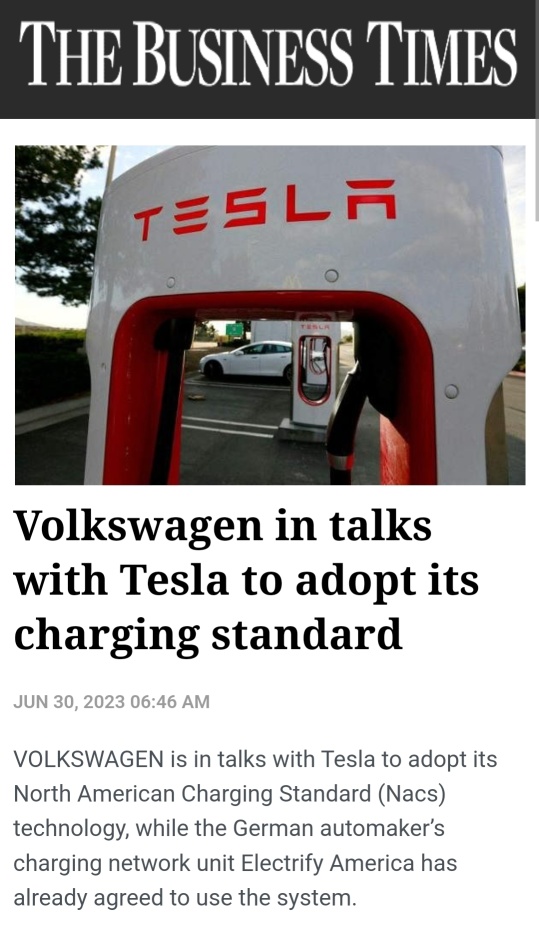 Volkswagen Confirms Talks With Tesla Over NACS Charging Standard