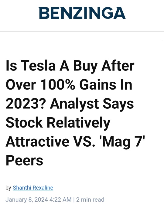 Analyst Says Tesla Relatively Attractive (Buy) versus 'Mag 7' Peers