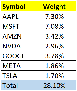Magnificent 7 Stock Performance