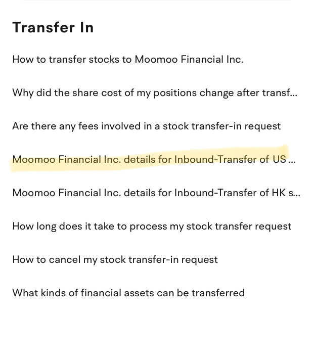 FAQ: How to Transfer Stocks to Moomoo (for US residents)