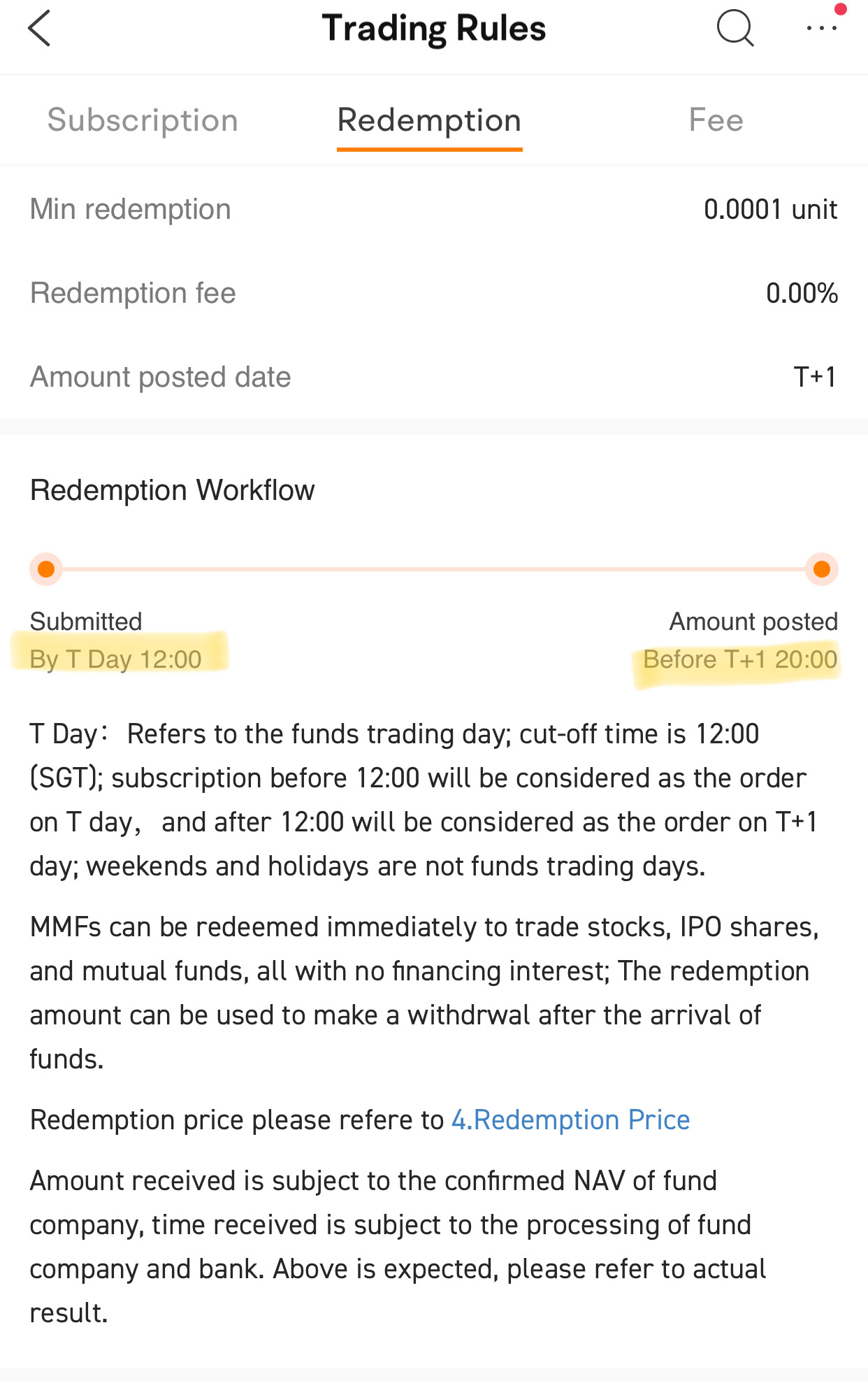 Scroll down to How to Subscribe if you just want to know when your subscription is processed and when your returns are updated. Scroll down to How to Redeem if you just want to know when your redemption is processed and when you can withdraw the money.  I started subscribing to $Fullerton SGD Cash Fund (SG9999005961.MF)$ when moomoo offered SGD 90 cashback for starting a Regular Savings Plan (RSP) of at least SGD100. In total, I placed SGD500....