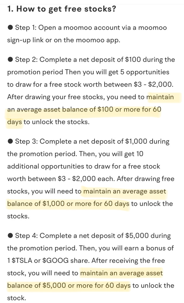 FAQ (For US residents) : How Do I Get The Free Stock for Joining and Depositing?