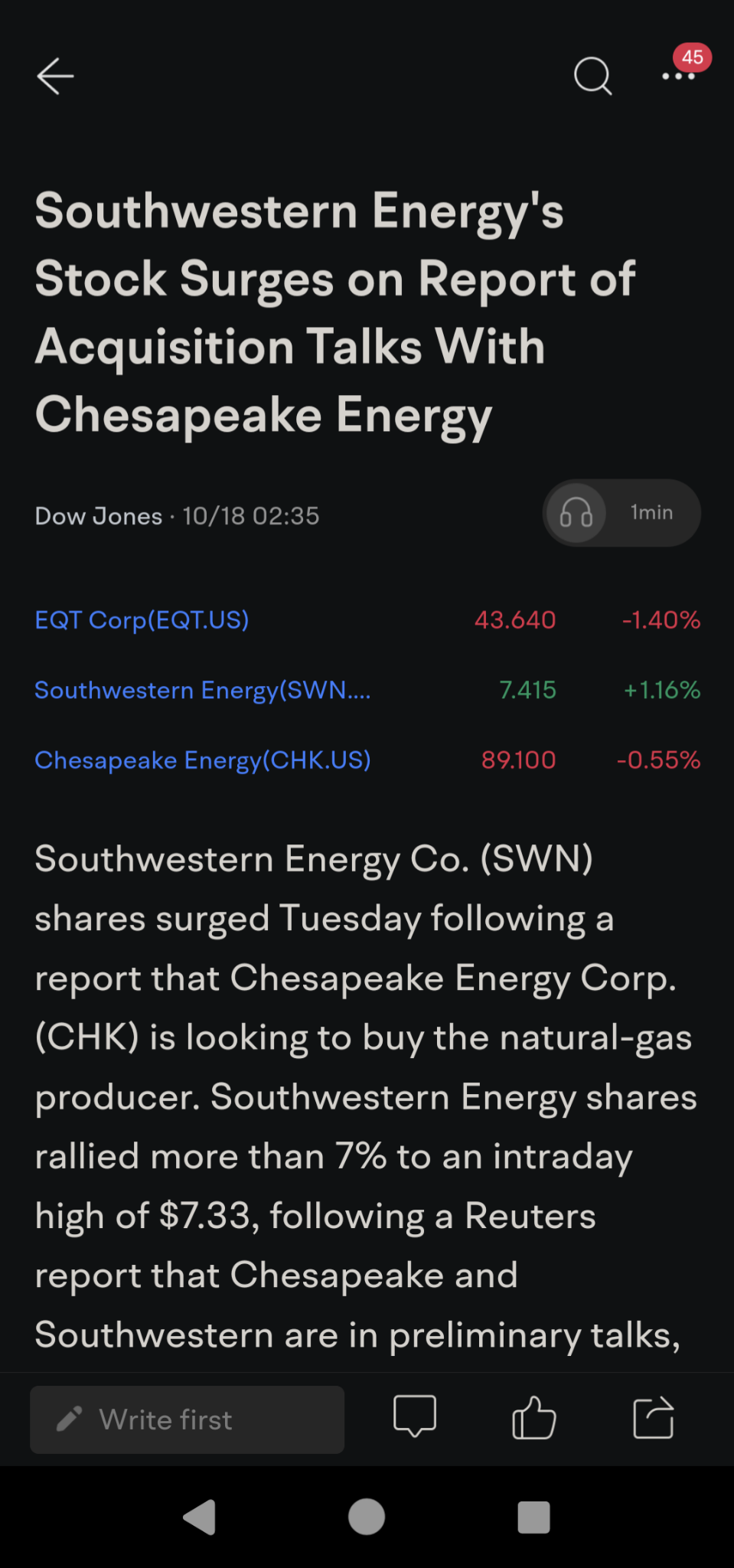 美国西南能源(SWN.US)$ 大石油公司将在燃料币价格便宜时抢购所有燃料币！ $埃克森美孚(XOM.US)$$先... - moomoo 社区