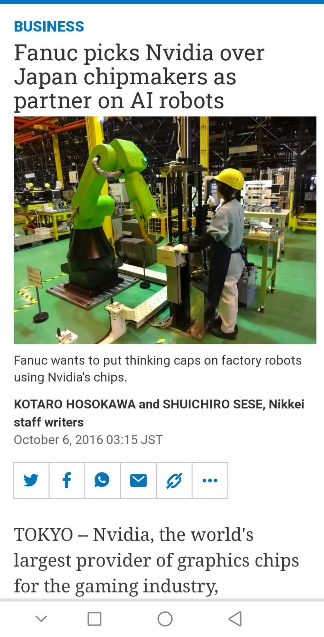 $Fanuc (ADR) (FANUY.US)$ the last mile of AI, physical installation to execute complete tasks n enhanced productivity. Anything short of physical execution  it ...