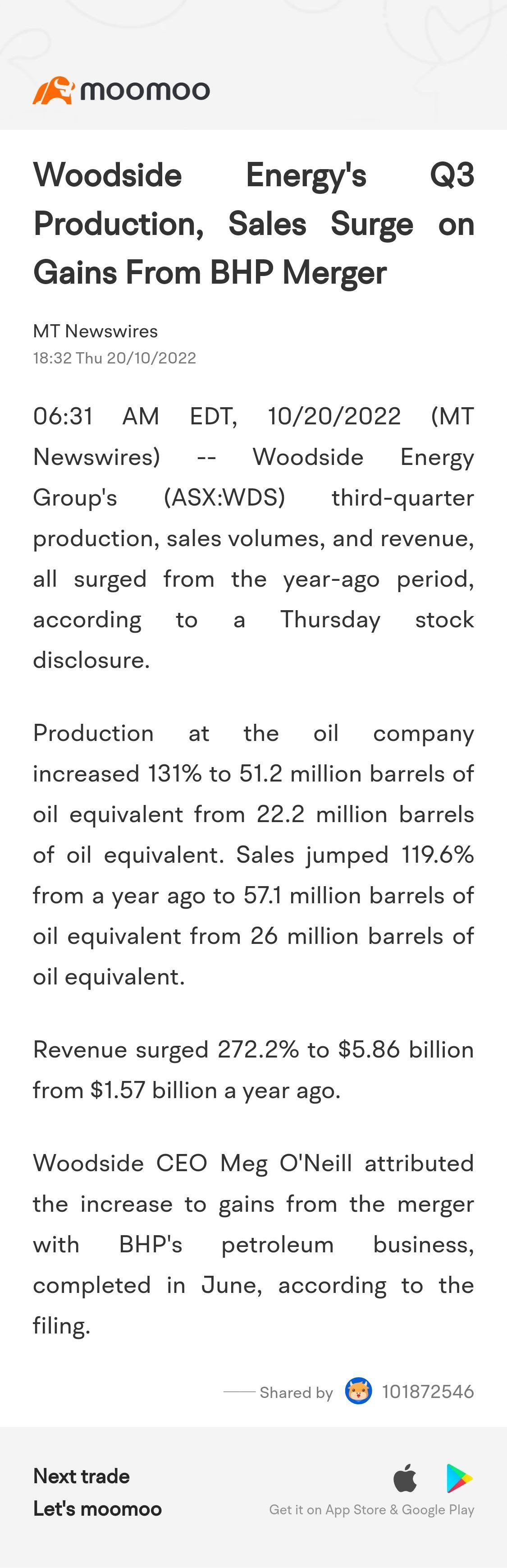 $Woodside Energy (WDS.US)$ $亞馬遜 (AMZN.US)$$Indonesia Energy (INDO.US)$$富途控股 (FUTU.US)$$特斯拉 (TSLA.US)$$優步 (UBER.US)$