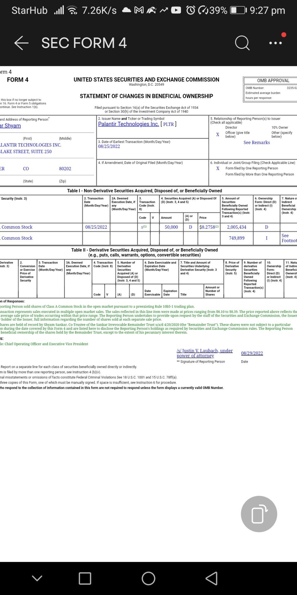 $Palantir (PLTR.US)$ another rally to 8 n above for insiders to dump more. Pltr dummies luv that, they think these are great discount.