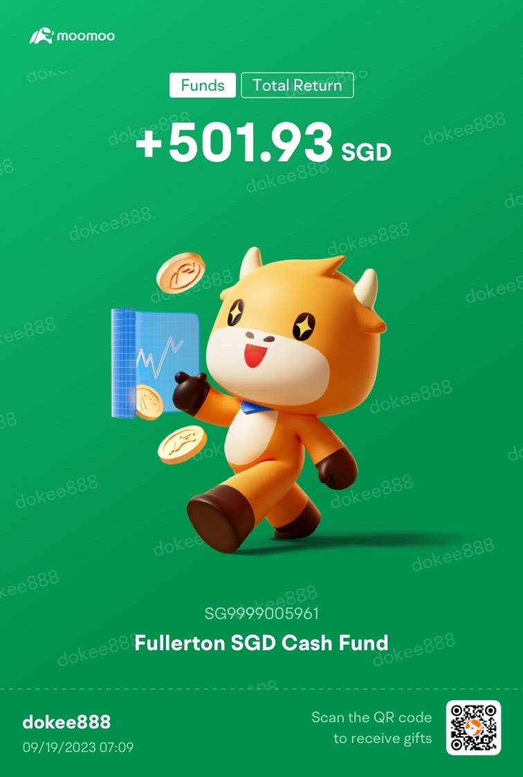 $Fullerton SGD Cash Fund (SG9999005961.MF)$ 最初は信じませんでしたが、数か月間のリターンはこのレートから定期預金よりも良くなるはずです。