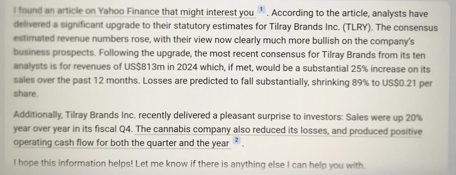 AI said can buy tilray now 🤣