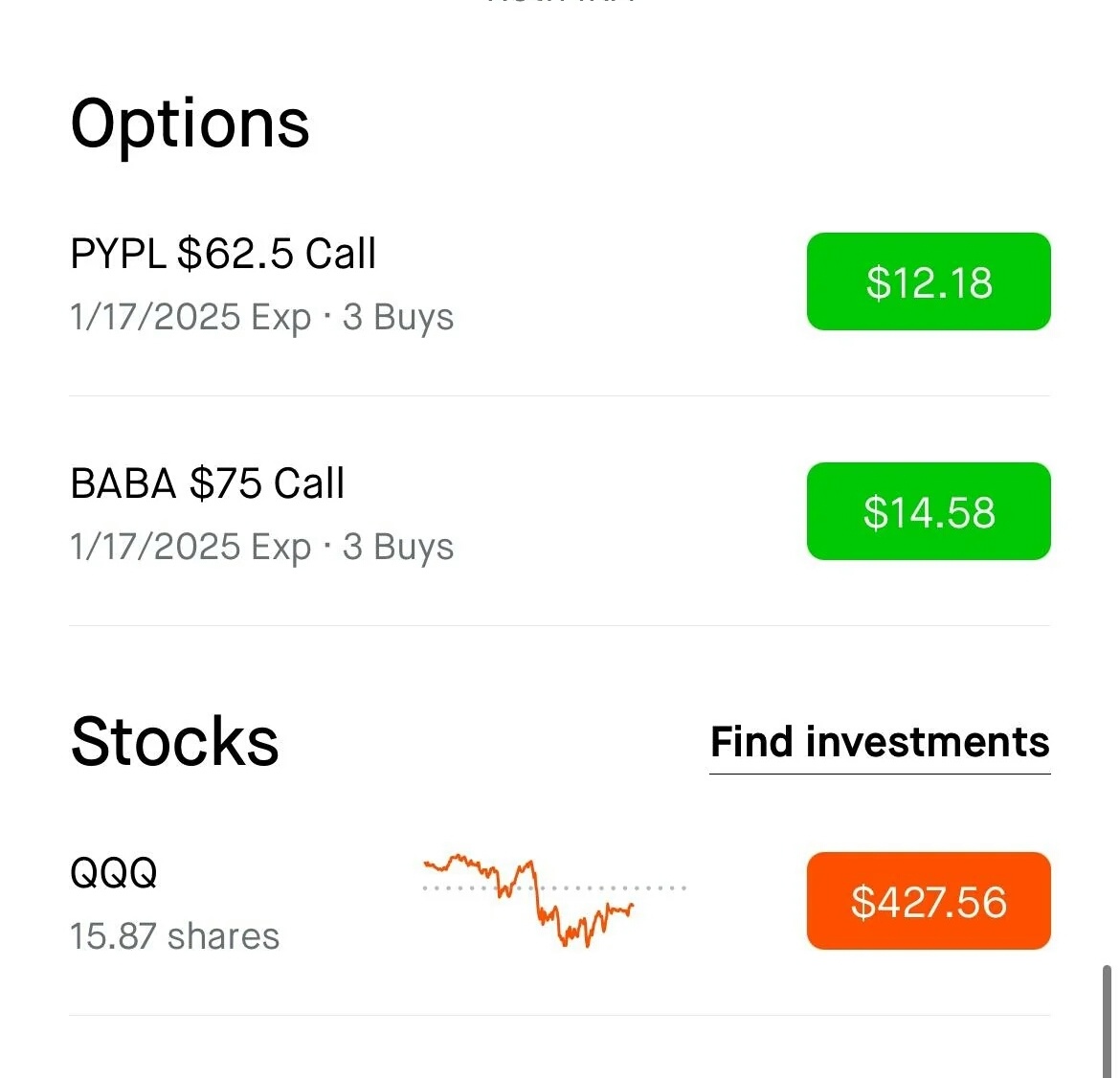 Half of my Roth is in $PayPal (PYPL.US)$ and $Alibaba (BABA.US)$ calls. Wish me luck tomorrow