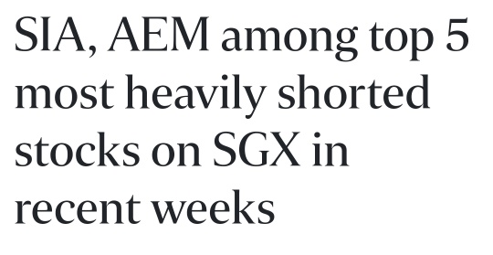 Top short Singapore stock
