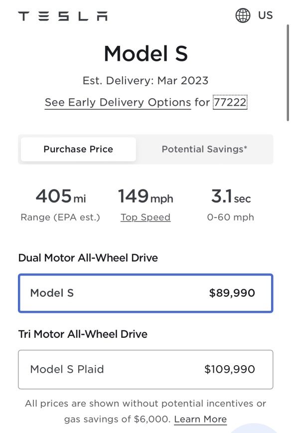 Another price reduction for model X and S in US