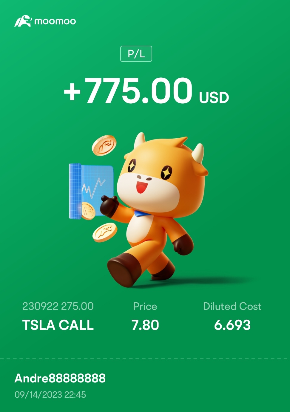 $テスラ (TSLA.US)$ 君は思う存分に飛んでください！！！