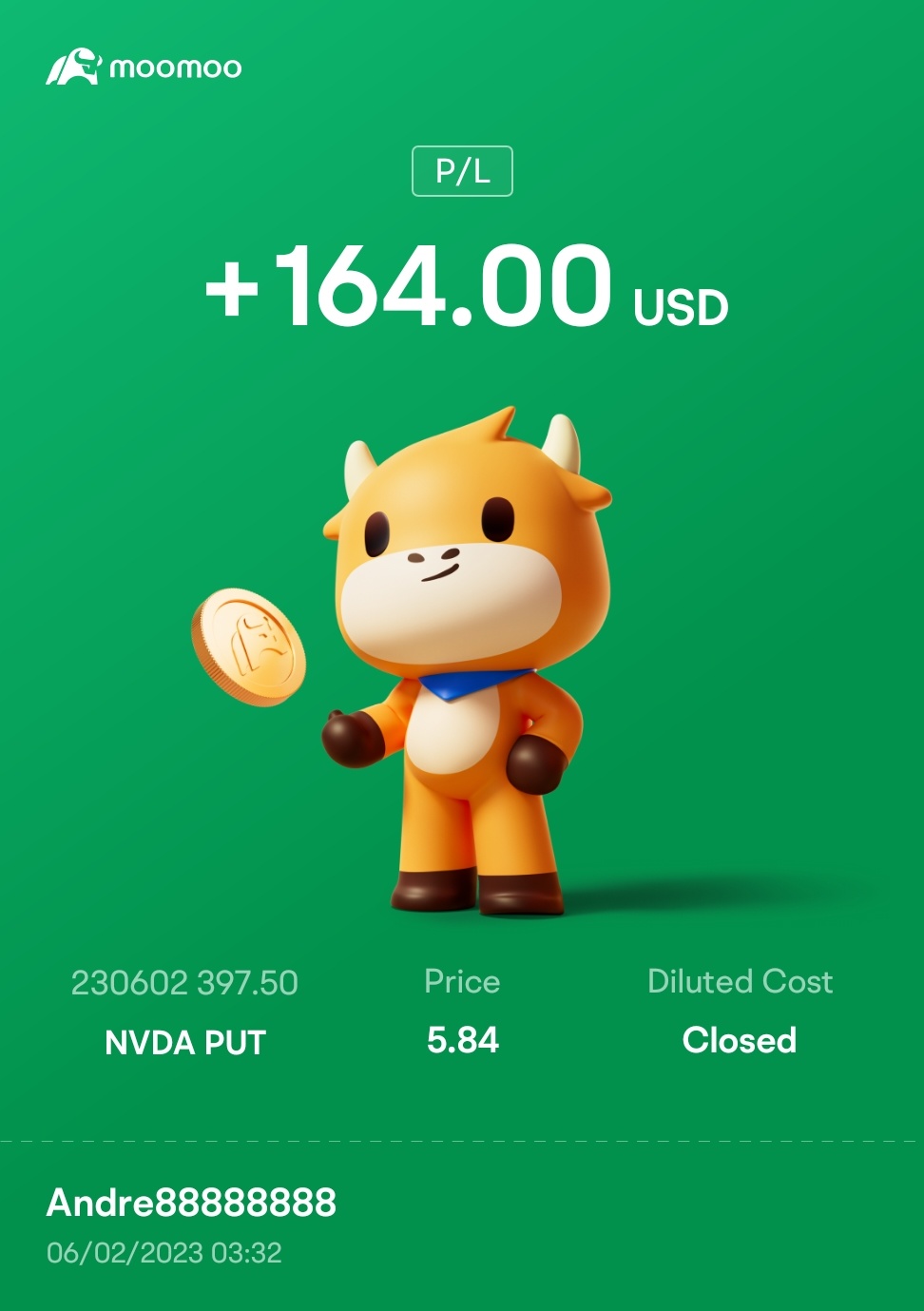 $エヌビディア (NVDA.US)$うまくいきました。やった!