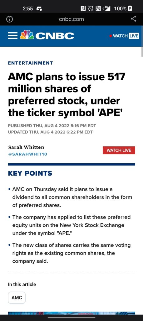 Dividend $APE, is it good news or bad news?