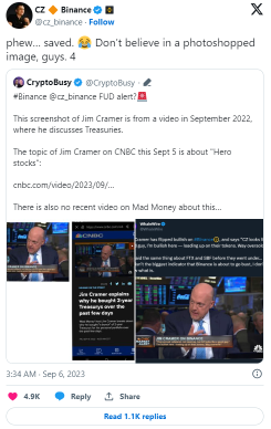 Jim Cramer turns bullish on Binance and BNB token
