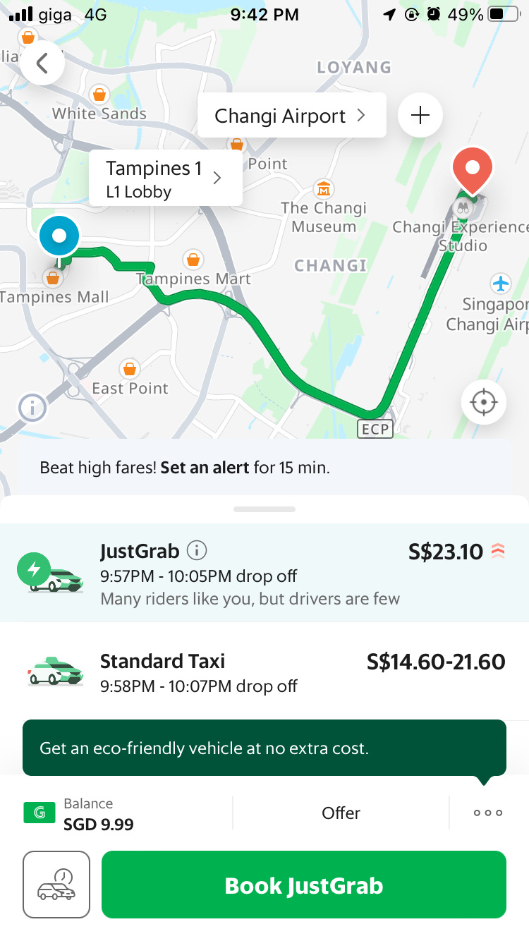 Grab fare too expensive