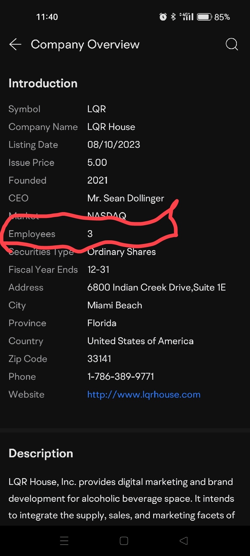 $LQR House (LQR.US)$ IPO list price $5.00 dollar , End up down all the way to $0.049 cent .. can u imagine, a company only got three 3 employees and  many share...