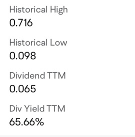 Dividend yield 65.66% 😅