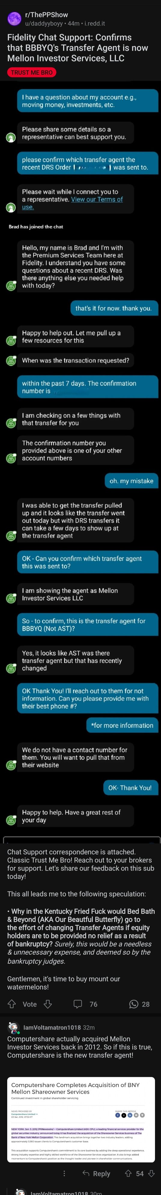 Why change to new transfer agent if the shares are going to be worthless?