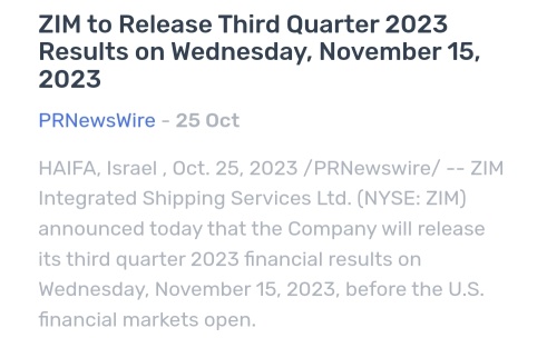 15 Nov release of 3rd Quater result.