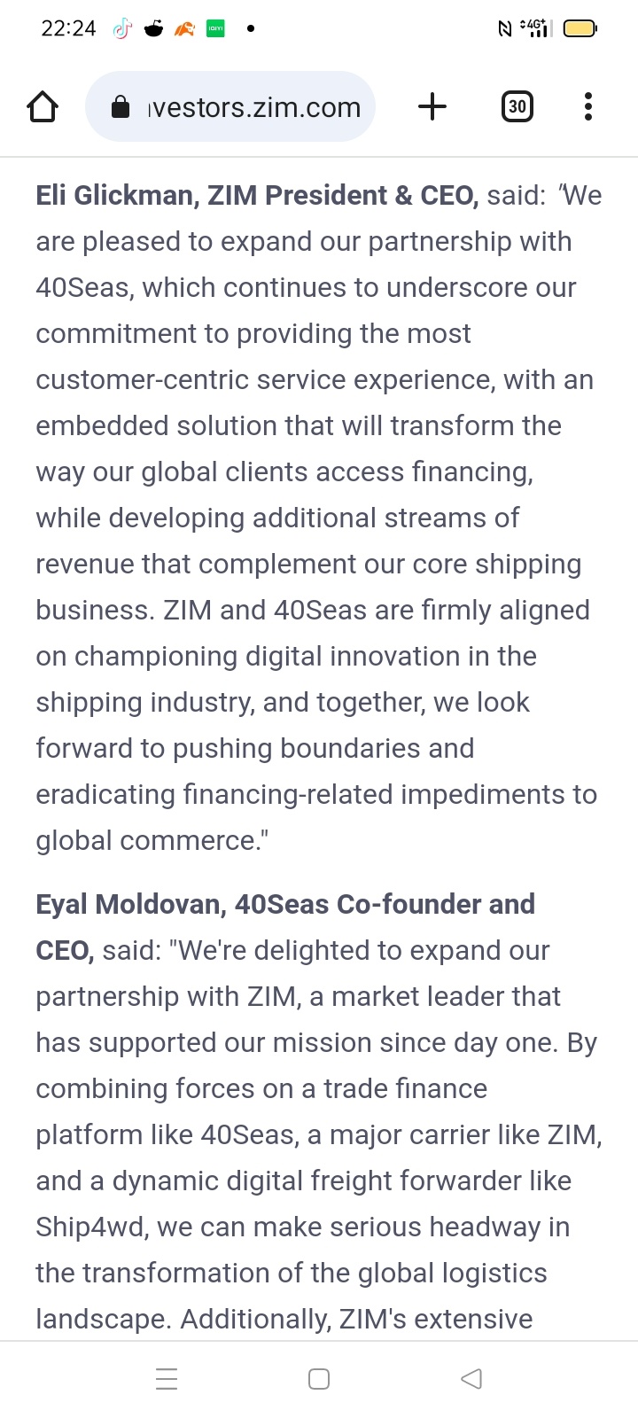 $ZIM Integrated Shipping (ZIM.US)$