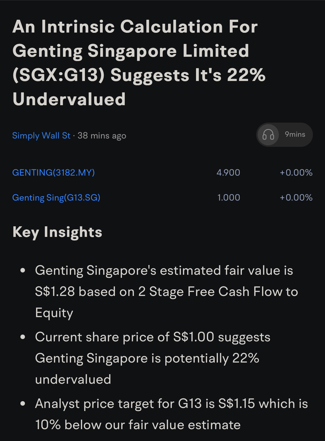 $Genting Sing (G13.SG)$