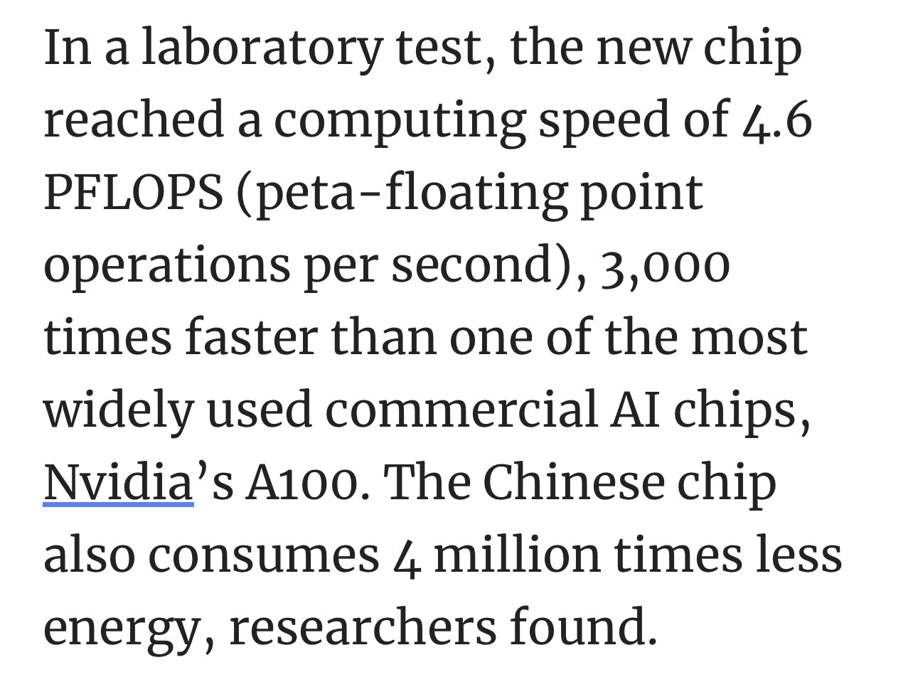 Chinese scientists create chip than can perform AI task 3,000 times faster than Nvidia’s A100