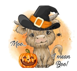Moo-lloween Mystery: A Charming Cow's Spooky Delight"