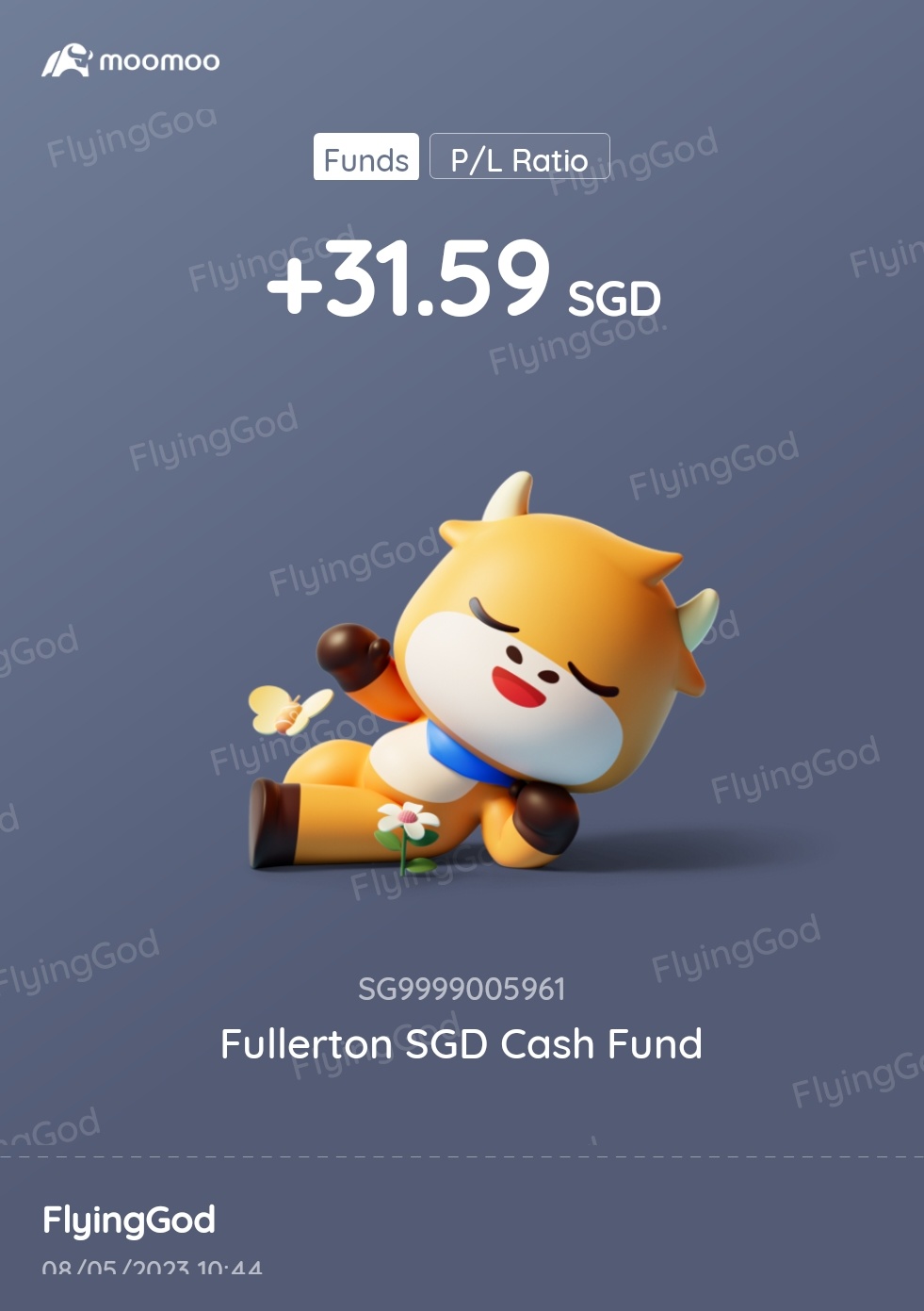 $Fullerton SGD Cash Fund (SG9999005961.MF)$ MooMoo取引の追加収入に感謝します！ 1ヶ月使って、この金額を手に入れました...ここにお金を貯めたら1年後を想像してください....😁😁😁💲💲