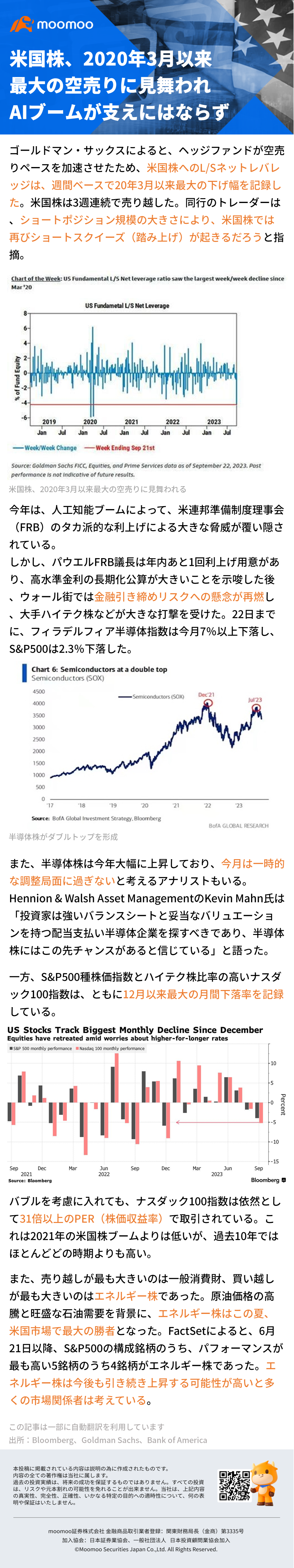 美股遭到 2020/3 年以來最大的賣空打擊，人工智能熱潮不受支持