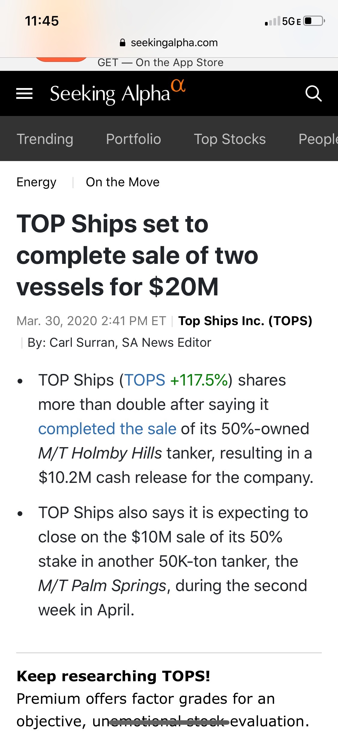 buy buy buy $Top Ships (TOPS.US)$ It's going up and will continue to go up I'm going to go up I'm going in at 18c and it's going to fly