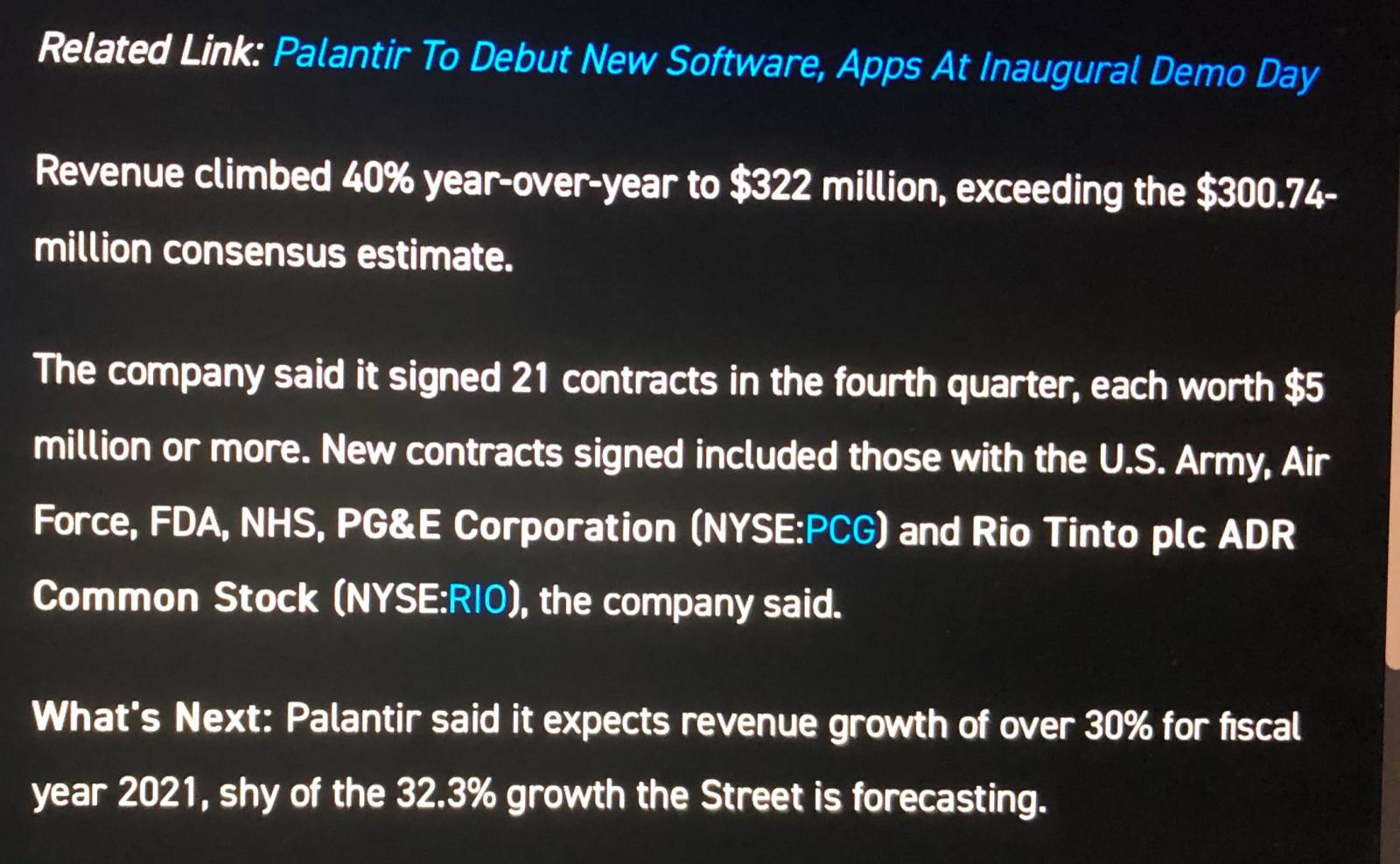 $Palantir (PLTR.US)$  這些是已簽署的21個合約。