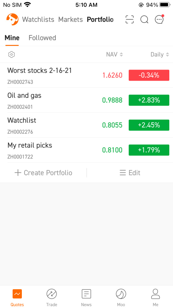 4 portfolios i made 2/21/21