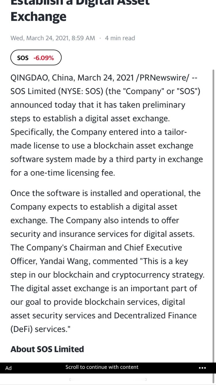 $SOS Ltd (SOS.US)$