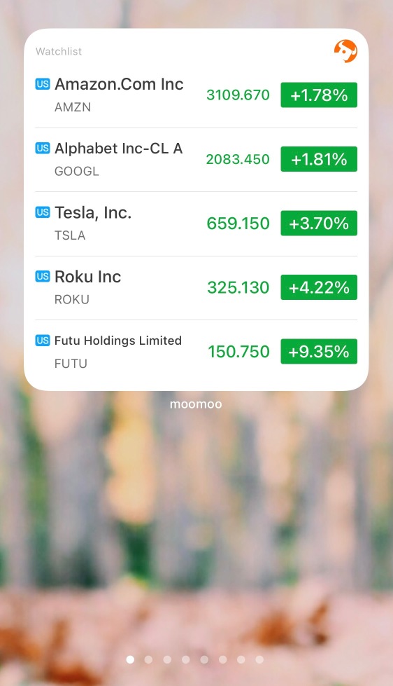 iPhoneで株価をチェックするためにウィジェットを使用する